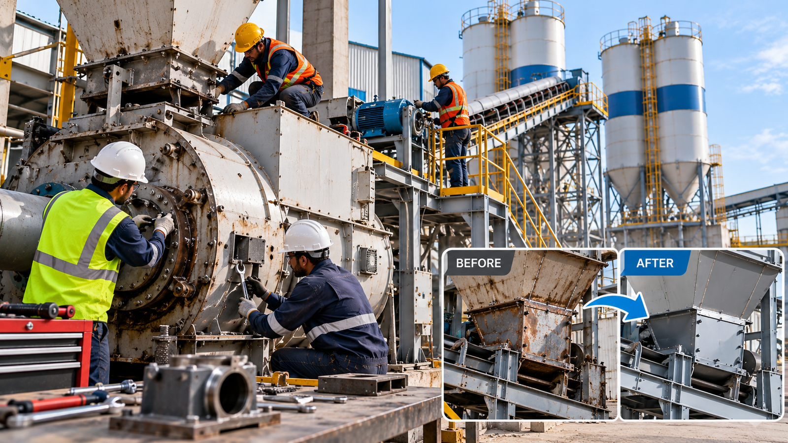 Industrial equipment maintenance and retrofitting